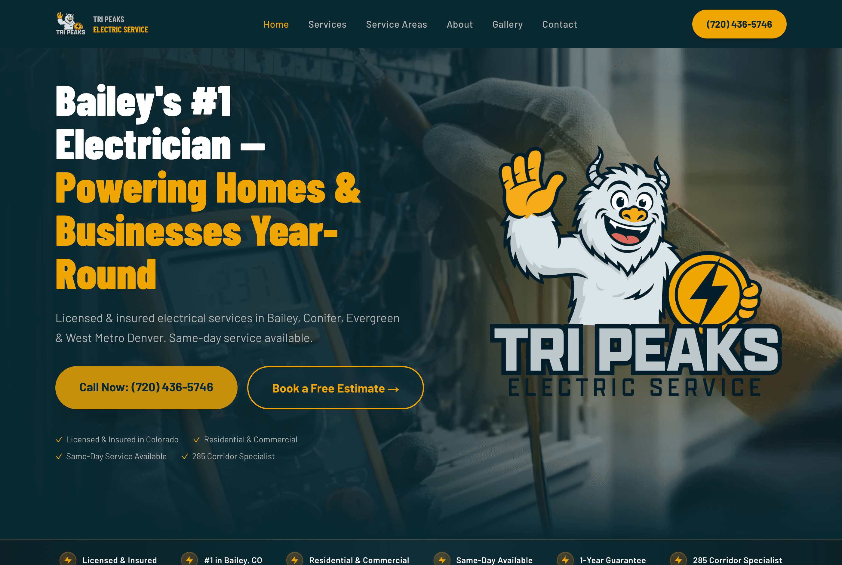 tpeservice.net homepage — dark, fast, conversion-first