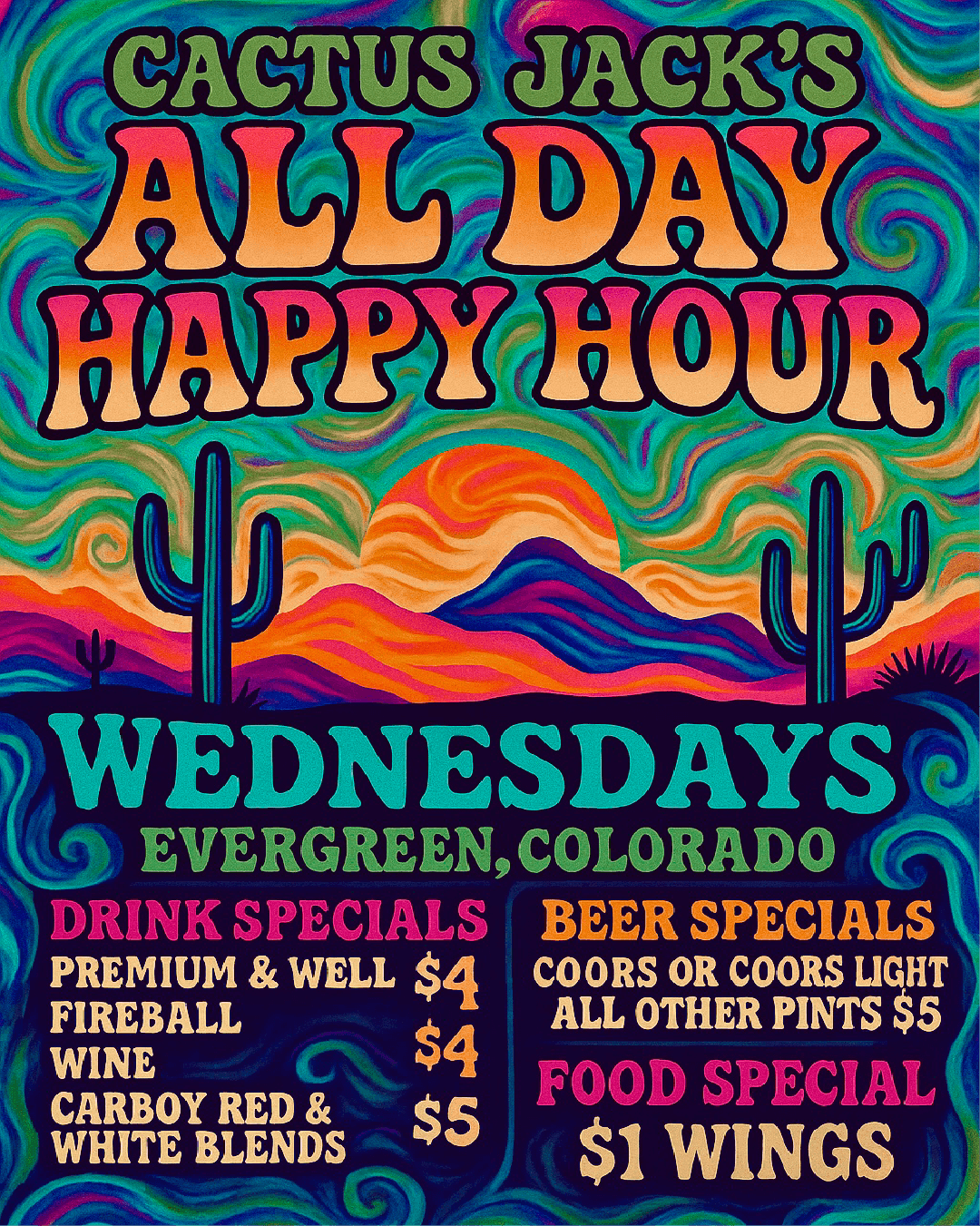 Cactus Jack's All Day Happy Hour — social creative