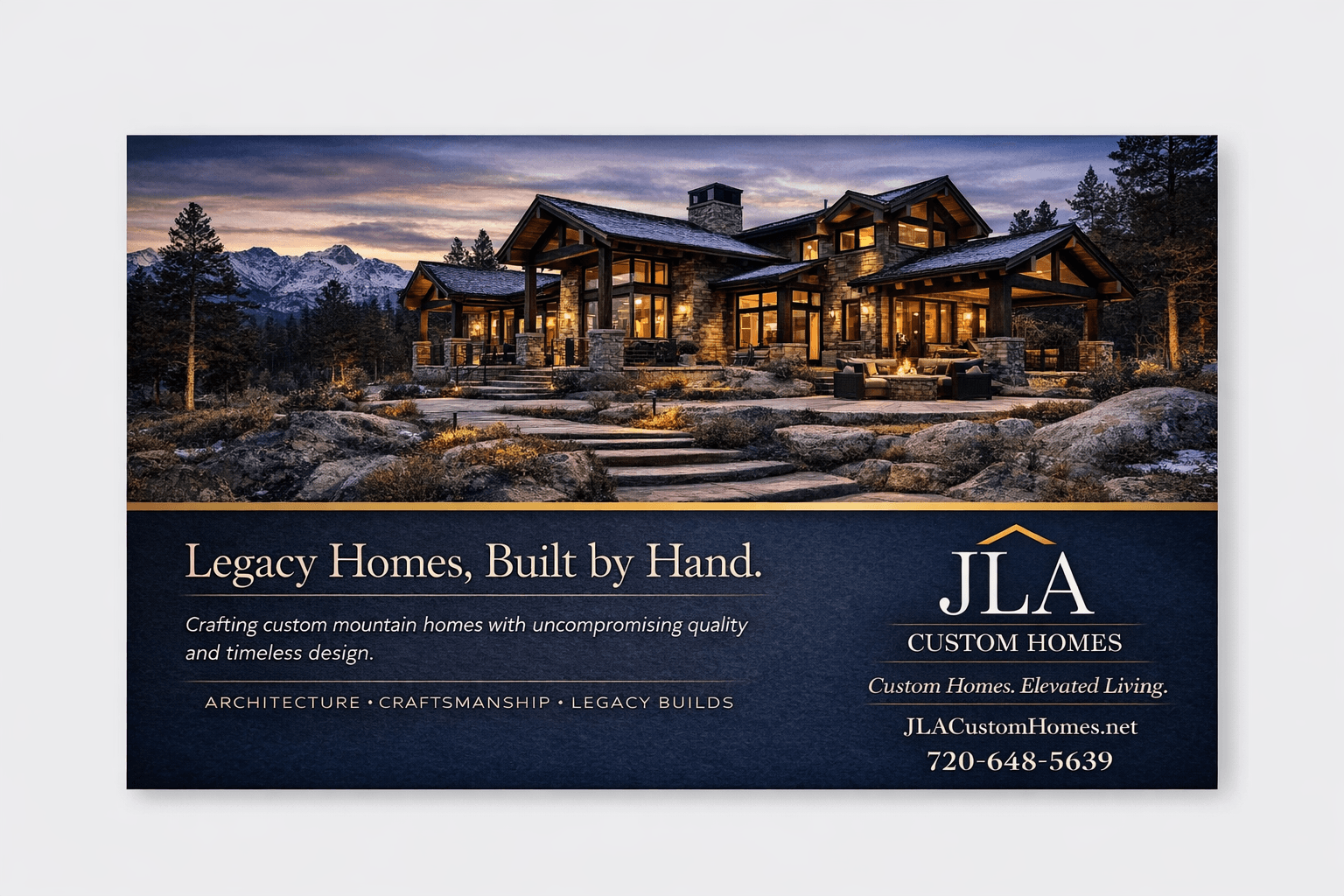 JLA Custom Homes — Legacy Homes paid media ad