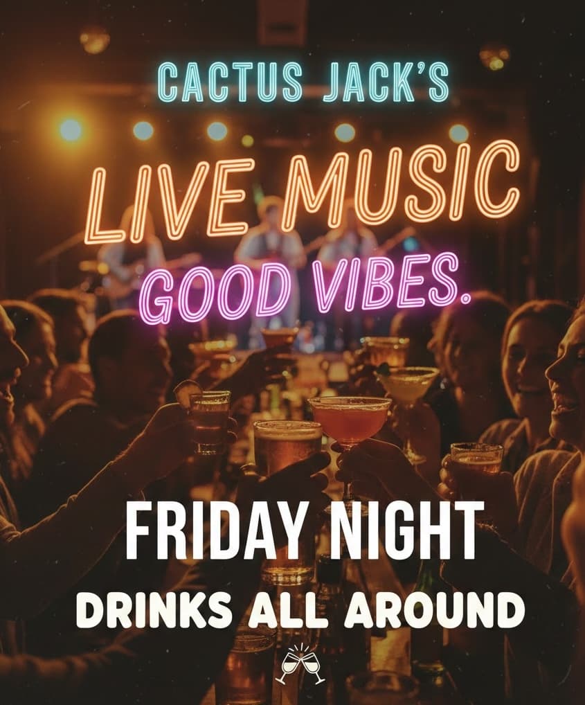 Neon live-music social ad for Cactus Jack's — social creative by a Colorado marketing agency